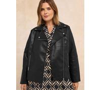 Evans Evans Black Faux Leather Biker Jacket