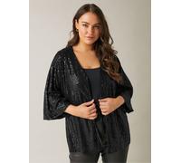 Evans Evans Black Sequin Kimono