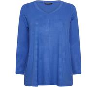 Evans Evans Blue Long Sleeve Modal Rich Ribbed T-Shirt