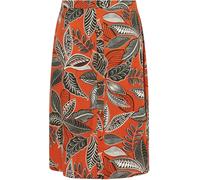 Evans Evans Orange Printed Linen Blend Skirt Orange EU 44 (UK 16)