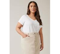 Evans Evans White Curve Pure 100% Cotton T-Shirt