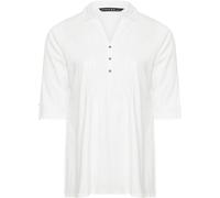 Evans Evans White Pintuck Slub Henley 100% Cotton Top