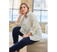 Evans Evans White Stripe Shirt White EU 48 (UK 20)