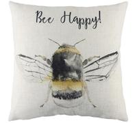 Evans Lichfield Bee Happy Coussin Garni de Plumes Aquarelle