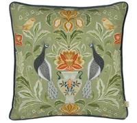 Evans Lichfield Chatsworth Housse de Coussin Motif Paon Sauge 43 x 43 cm