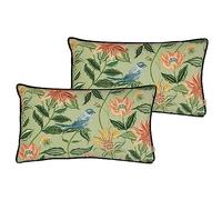 Evans Lichfield Chatsworth Lot de 2 Coussins en Plumes passepoilées Motif volière