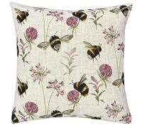 Evans Lichfield Housse de Coussin Country Bee Garden, Mélange de Lin, Multicolore, 43 x 43cm