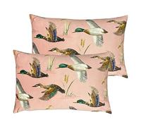 Evans Lichfield Country Duck Pond Lot de 2 Coussins rectangulaires Garnis de Polyester Rose poudré 40 x 60 cm