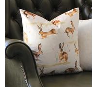Evans Lichfield Country Running Coussin Garni de Plumes Motif lièvres Aquarelle