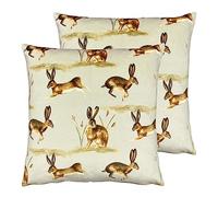 Evans Lichfield Country Running Lot de 2 Coussins Garnis de Polyester Motif lièvres