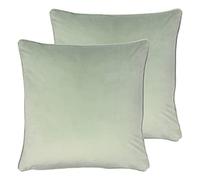 Evans Lichfield Coussins remplis de Plumes d'opulence Twin Pack, Polyester, Vert, 55 x 55cm