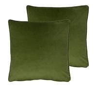 Evans Lichfield Coussins remplis d'opulence Twin Pack Polyester, Olive, 55 x 55cm