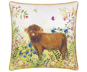 Evans Lichfield Daisy Hill Agnes Coussin rempli de Polyester imprimé - Multicolore/Tan - 45x45cm