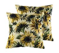 Evans Lichfield Elwood Sunflowers Coussins remplis de Plumes (Twin Pack), Polyester, Multi
