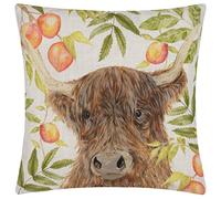 Evans Lichfield Grove Highland Housse de Coussin Motif Vache