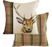 Evans Lichfield Housse de Coussin Motif cerf Hunter, Polyester, Multicolore, 43 x 43cm