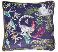 Evans Lichfield Housse de Coussin Motif lémurien de, Polyester, Bleu, 1 Unité (Lot de 1)