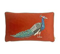 Evans Lichfield Housse de Coussin Motif Paon, Velours Polyester, Sunset, 30 x 50cm