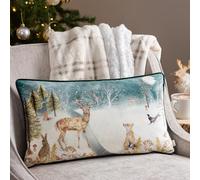 Evans Lichfield Housse de Coussin passepoilée en Velours Motif cerf 30 x 50 cm