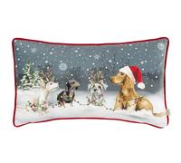 Evans Lichfield Housse de Coussin passepoilée Motif Chiens de Noël
