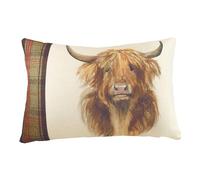 Evans Lichfield Hunter Highland Coussin Garni en Plumes de Vache Motif Tartan