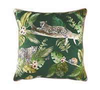 Evans Lichfield Jungle Leopard Coussin Garni Polyester Vert 43 x 43 cm