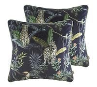 Evans Lichfield Jungle Léopard Twin Pack Coussins remplis de Plumes, Polyester, Essence, 43 x 43cm