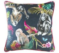 Evans Lichfield Jungle Monkey Coussin rembourré en Velours passepoilé Riche en Plumes