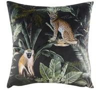 Evans Lichfield Kibale Coussin Garni de Plumes en Velours Motif Animaux