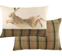 Evans Lichfield - Lapin qui saute - Housse de coussin "Hunter" RV1870 (Taille unique) (Vert/Brun/Rouge)