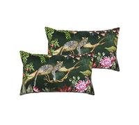 Evans Lichfield Leopard Lot de 2 Coussins Garnis en Polyester Vert forêt 30 x 50 cm