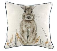 Evans Lichfield Oakwood Coussin Garni de Plumes Motif lièvre Multicolore 43 x 43 cm