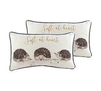 Evans Lichfield Oakwood Hedgehogs Twin Pack Coussins remplis Plume, Multi, 30 x 50cm