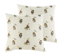 Evans Lichfield Oakwood Robin Coussins remplis de Polyester Jumeaux Twin Pack, Multi, 43 x 43cm