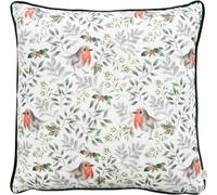 Evans Lichfield - Rouge-gorge - Housse de coussin "Festive" - Polyester, Lin RV2749 (Taille unique) (Bouteille/Blanc)