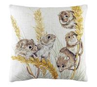 Evans Lichfield Woodland Fieldmice Housse de Coussin en Polyester et Lin Multicolore 43 x 43 cm