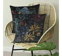Evans Lichfield Zinara Coussin Garni de Plumes en Velours Motif Feuilles