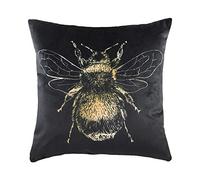 Evans Litchfield Housse de Coussin Motif Abeille dorée Noir 43 x 43 cm