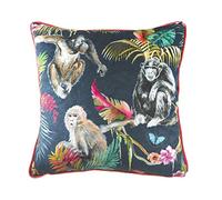 Evans Litchfield Jungle Monkey Coussin rembourré en Polyester Bleu 43 x 43 cm