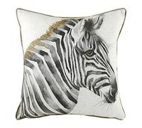 Evans Litchfield Safari Coussin Garni de Plumes Motif zèbre Blanc 43 x 43 cm