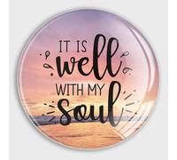 Evans1nism Aimant en verre « It Is Well With My Soul » pour réfrigérateur avec inscription religieuse de la Bible - Aimants mignons avec mots et lettres - Aimants puissants pour casier, tableau blanc,