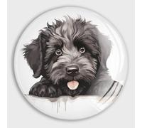 Evans1nism Bouvier des Flandres Aimants de réfrigérateur en verre représentant un chien et un chiot - Aimant puissant coloré pour tableau blanc, armoire, bureau, cuisine, tableau noir