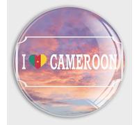 Evans1nism Lot de 2 aimants de réfrigérateur « I Love Cameroun » pour tableau blanc, décorations patriotiques, aimants puissants en verre, autocollants pour les vacances d'hiver, les portes en métal,