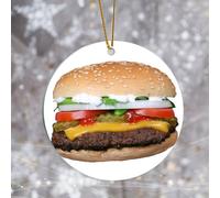 Evans1nism Ornement de Noël en acrylique Hamburger Décorations de Noël à suspendre Aliments Amour Nourriture Snacks My Kitchen Souvenir en acrylique avec trou Décoration de Noël Cadeau pour parents