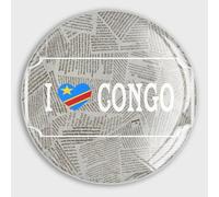 Evans1nism Petits aimants de réfrigérateur en verre avec drapeau du Congo « I Love Congo » - Idéal pour les réfrigérateurs, les tableaux blancs, les cartes et les articles magnétiques
