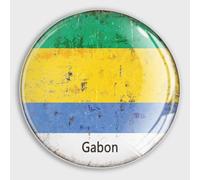 Evans1nism Petits aimants en verre « It's in My DNA » - Drapeau du Gabon - Pour réfrigérateur, tableaux blancs, cartes, articles magnétiques
