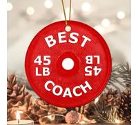 Evans1nism Plaques de poids rondes pour décoration d'arbre de Noël - Haltères pour amateurs de gym, 8,1 cm, décoration à suspendre sur les deux côtés - Cadeau de pendaison de crémaillère
