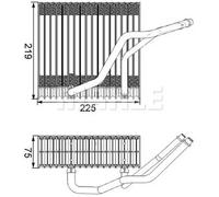 Évaporateur de climatisation AE 38 000S MAHLE pour AUDI VW SEAT SKODA