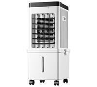 Evaporative Air Cooler Fan 75W Portable Air Conditioner 90° Oscillation 4 Ice Packs Remote Control 3 Mode & 3 Speed 7.5H Timer Cooling Fan with Wheels for Home & Office