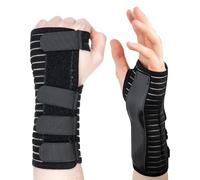 Evapure Support de poignet réglable avec attelle rigide, légère et respirante pour une utilisation de jour et de nuit, soutien pour soulager la douleur et la récupération des blessures, noir, (main